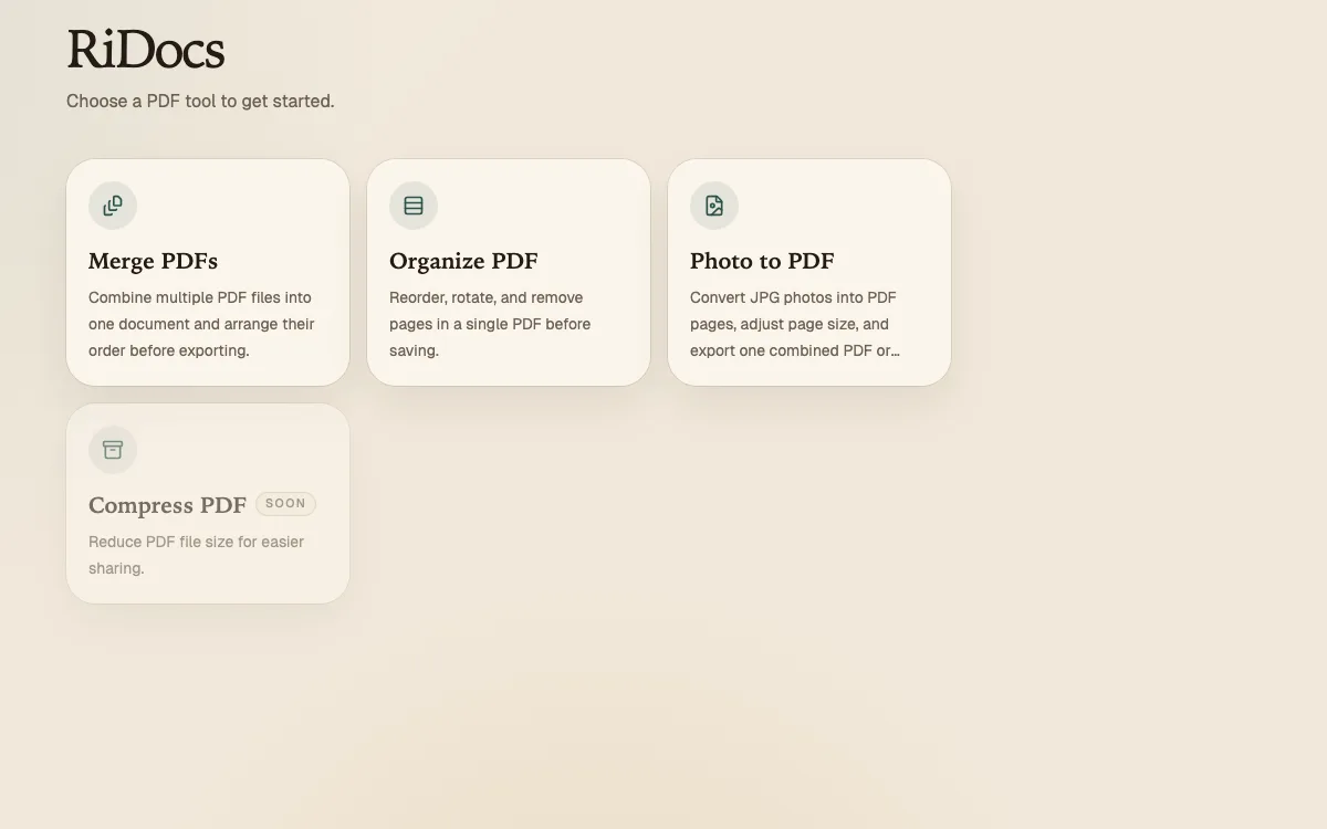 Ridocs project preview